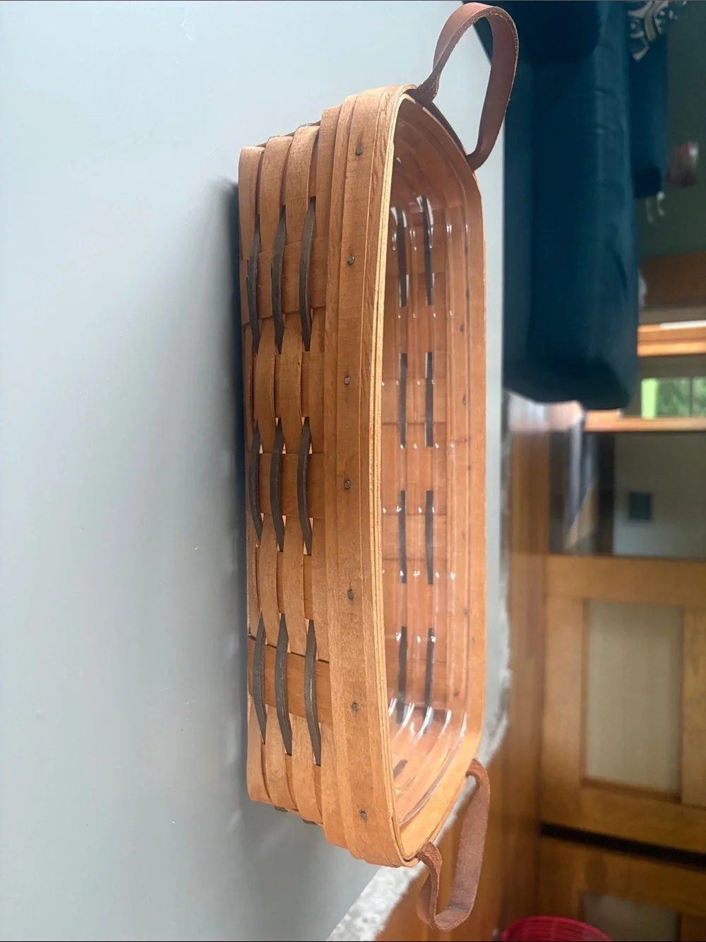 Longaberger Oval Woven Wall Baskets with Red and Black Accents, All 4 baskets!